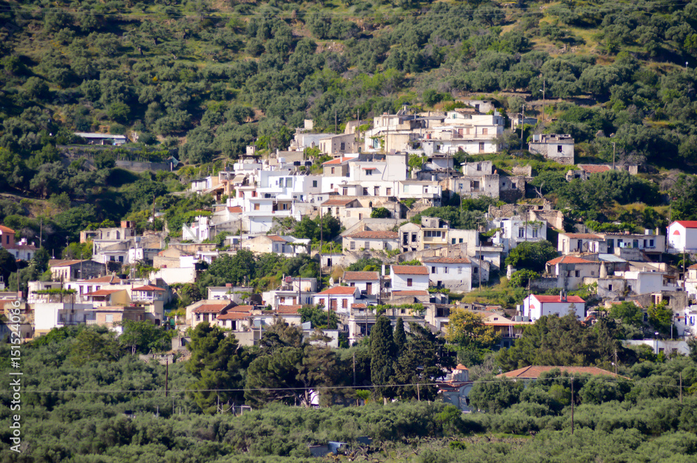 Obraz premium Village Cretan perched