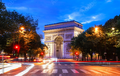 The Arch of Triumph at night, Paris, France © kovalenkovpetr