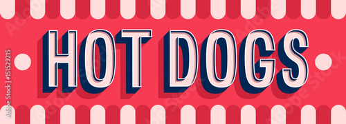 Hot Dogs banner typographic design.