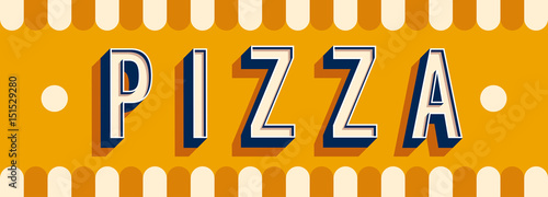 Pizza banner typographic design.
