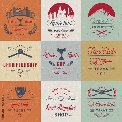 Set of Vector Logo and Badges Baseball
