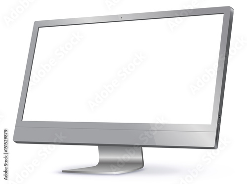 Computer Screen Vector Illustration isolated on white.
