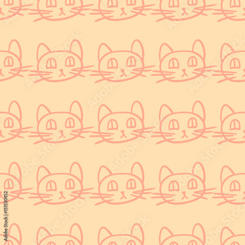 Cartoon doodles hand drawn style seamless pattern summer design wallpaper vec...
