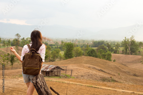 Wallpaper Mural Young lady backpack Torontodigital.ca