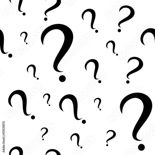 Seamless pattern with question marks. Different sizes. Vector illustration