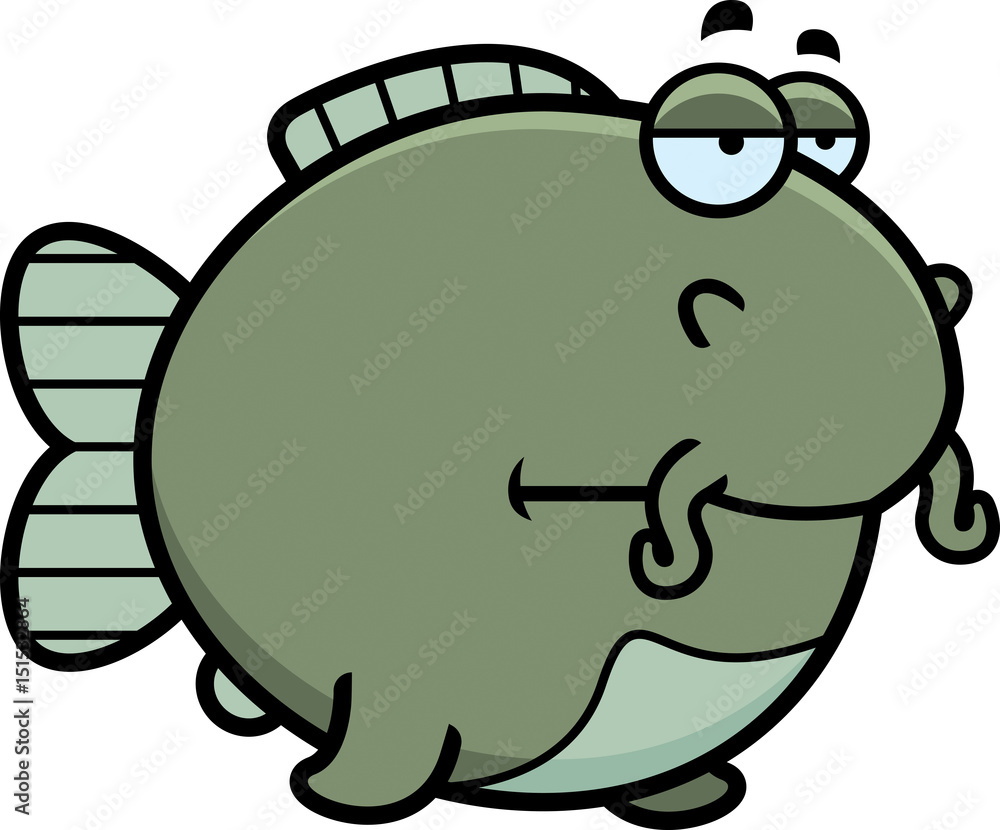 Fototapeta premium Bored Cartoon Catfish