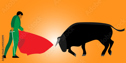 Bullfighting in Spain  vector illustration