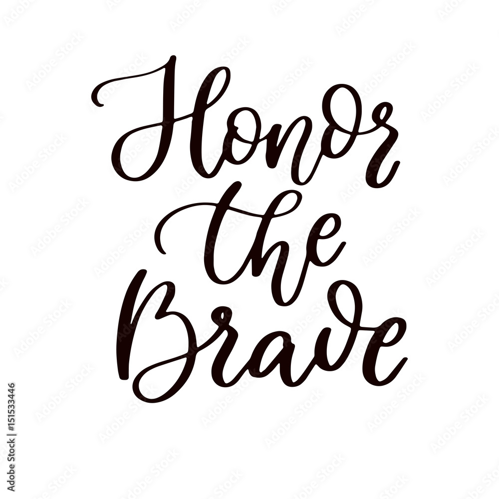 Memorial day vector hand lettering. American national holiday quote.