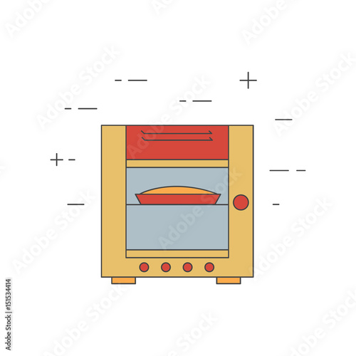 Combi oven steamer line icon.