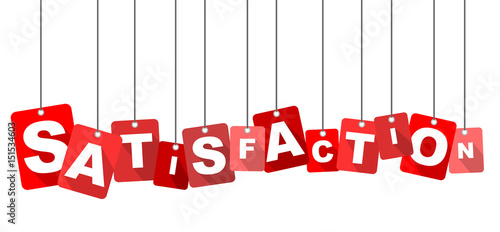 Red vector flat design background satisfaction. It is well adapted for web design.