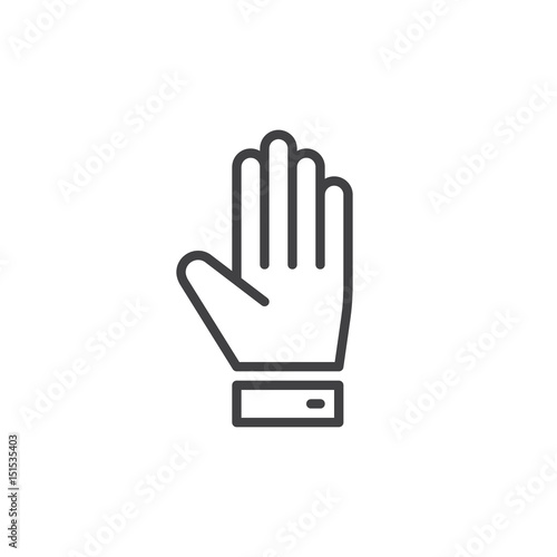 Hand, palm outline icon, line vector sign, linear style pictogram isolated on white. Symbol, logo illustration. Editable stroke. Pixel perfect