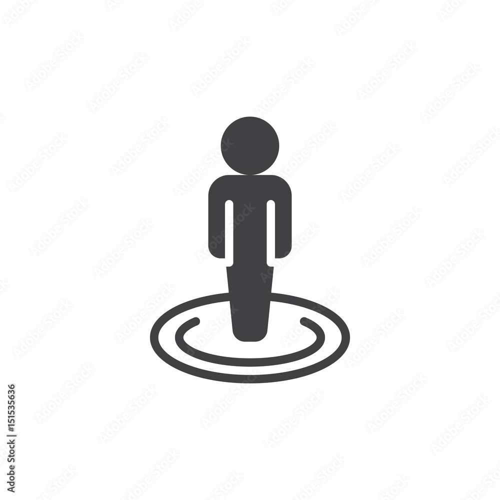 Person in circle, Street view icon vector, filled flat sign, glyph style pictogram isolated on white. Symbol, logo illustration. Pixel perfect Person in circle, Street view icon vector, filled flat sign, glyph style pictogram isolated on white. Symbol, logo illustration. Pixel perfect