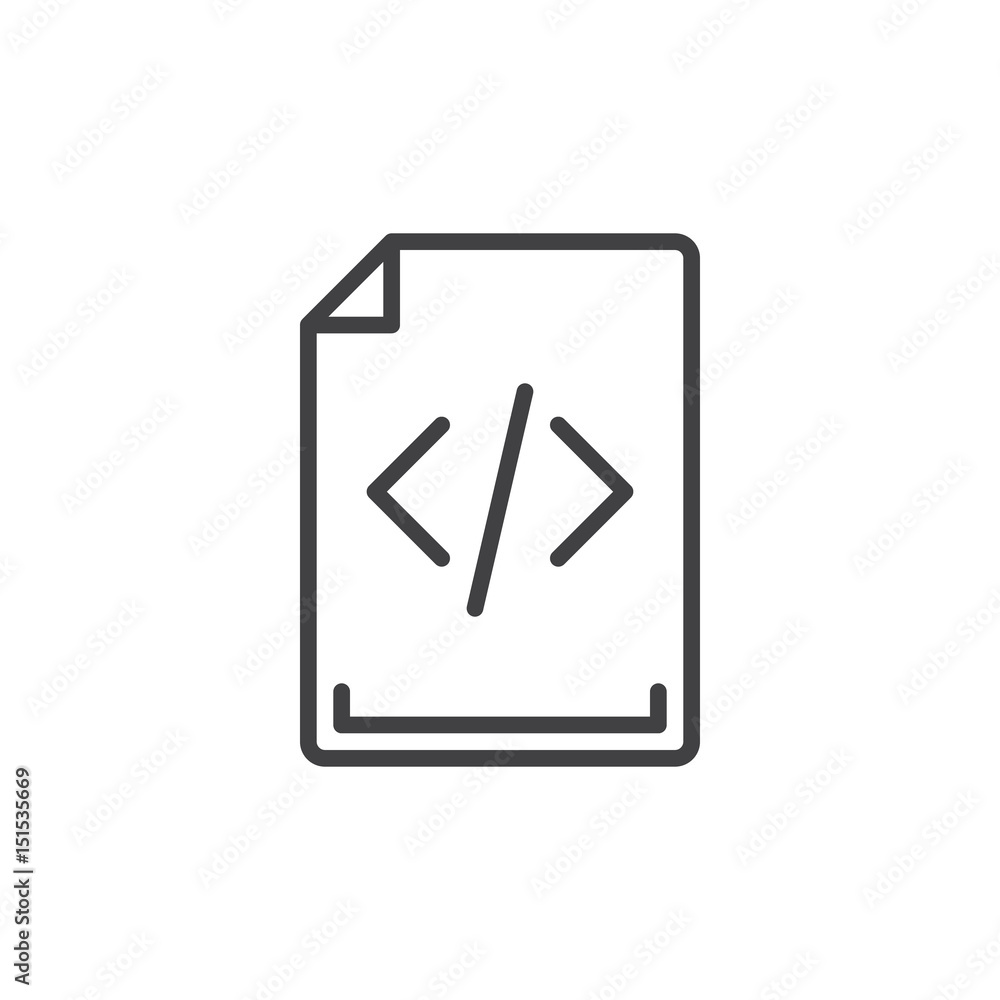 Source code outline icon, line vector sign, linear style pictogram isolated on white. Symbol, logo illustration. Editable stroke. Pixel perfect Source code outline icon, line vector sign, linear style pictogram isolated on white. Symbol, logo illustration. Editable stroke. Pixel perfect
