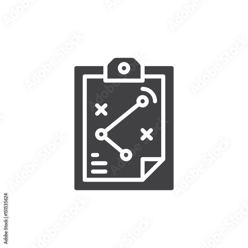 Strategy board icon vector, filled flat sign, glyph style pictogram isolated on white. Symbol, logo illustration. Pixel perfect © alekseyvanin