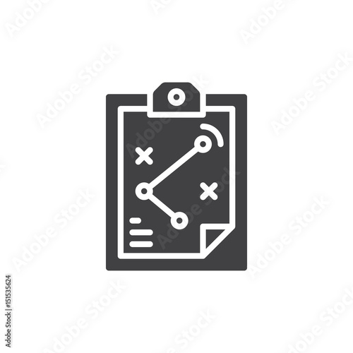 Strategy board icon vector, filled flat sign, glyph style pictogram isolated on white. Symbol, logo illustration. Pixel perfect