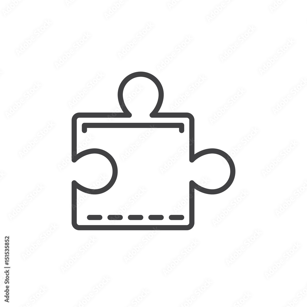 Puzzle, plugin outline icon, line vector sign, linear style pictogram isolated on white. Symbol, logo illustration. Editable stroke. Pixel perfect Puzzle, plugin outline icon, line vector sign, linear style pictogram isolated on white. Symbol, logo illustration. Editable stroke. Pixel perfect