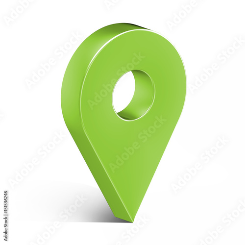 Wallpaper Mural Green glossy map pin with shadow. concept of tagging, center, landmark badge, tip, trip, needle, route build, locate. Isolated on white background Torontodigital.ca