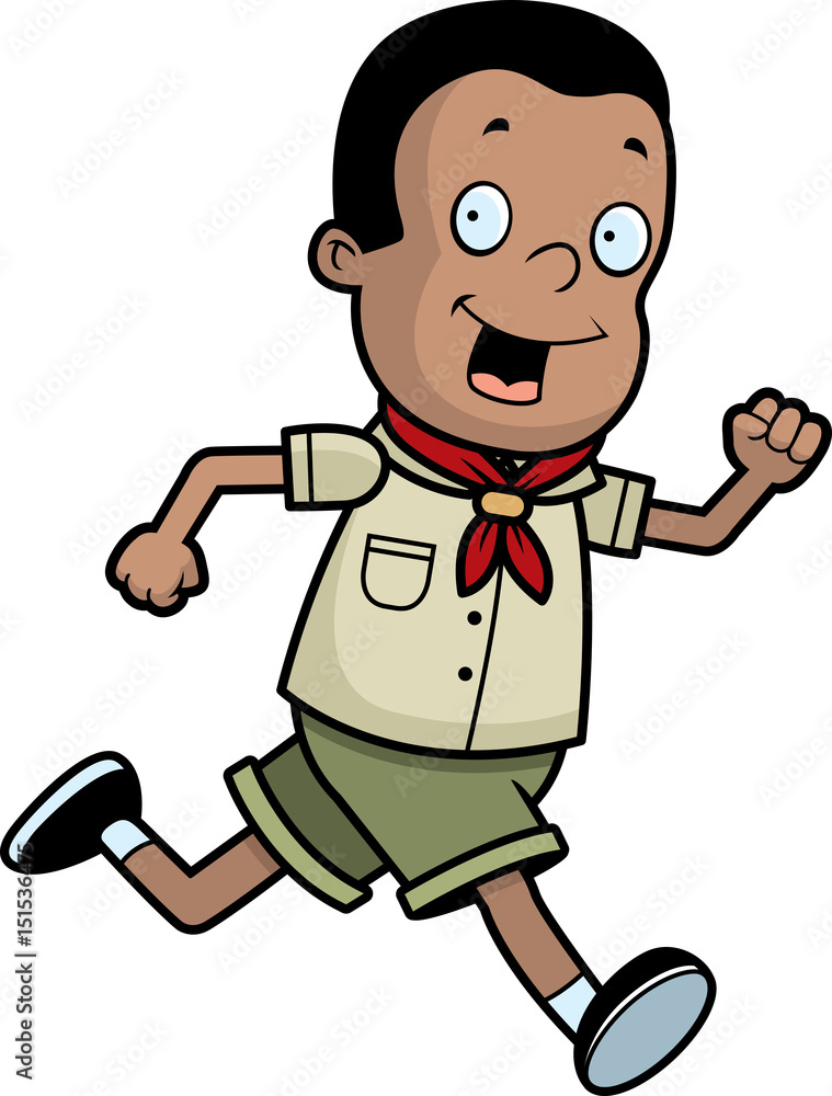 Fototapeta premium Boy Scout Running