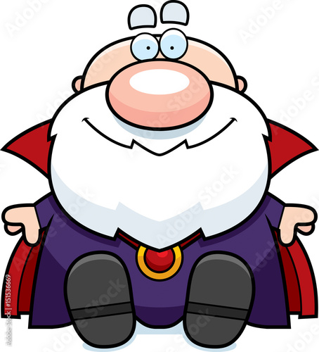 Cartoon Wizard Sitting