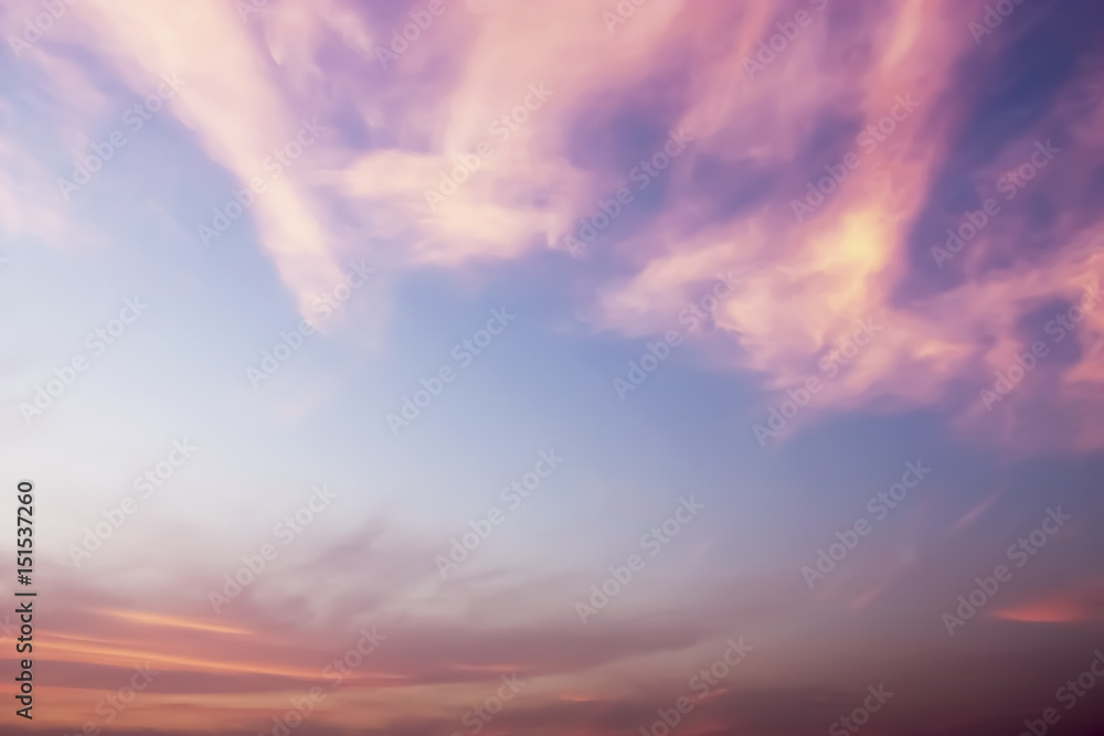 Beautiful and Wonderful of clear and freshness sunset sky and clouds.