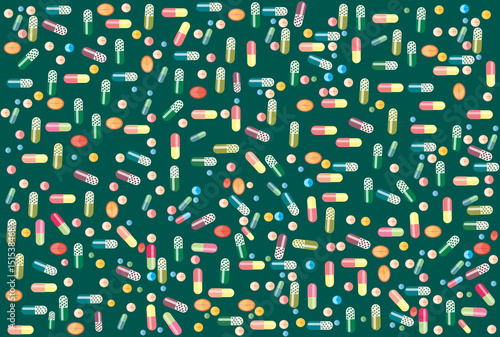 Medicine, pills and tablets, drawing