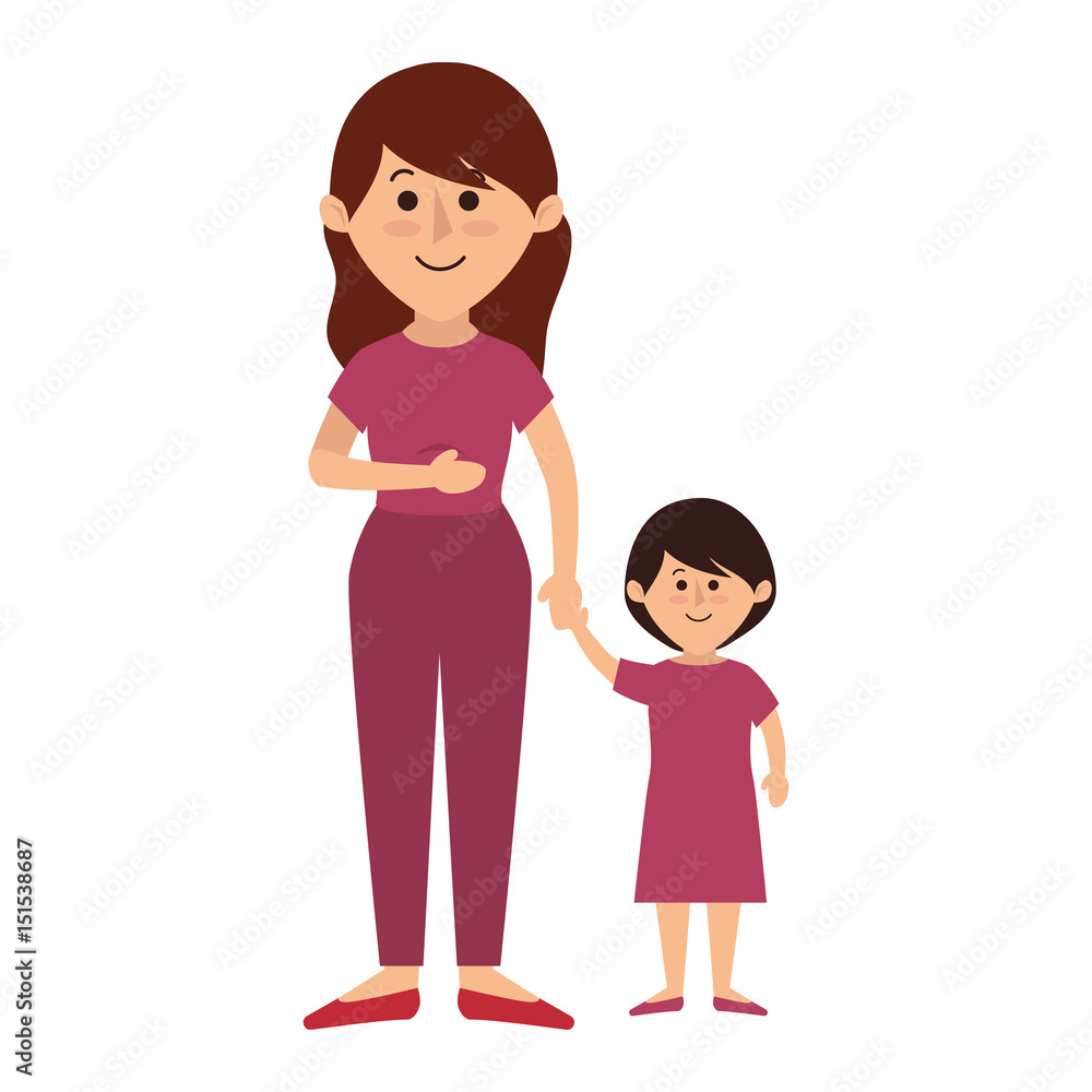 beautifull mother with daughter avatar character vector illustration design beautifull mother with daughter avatar character vector illustration design