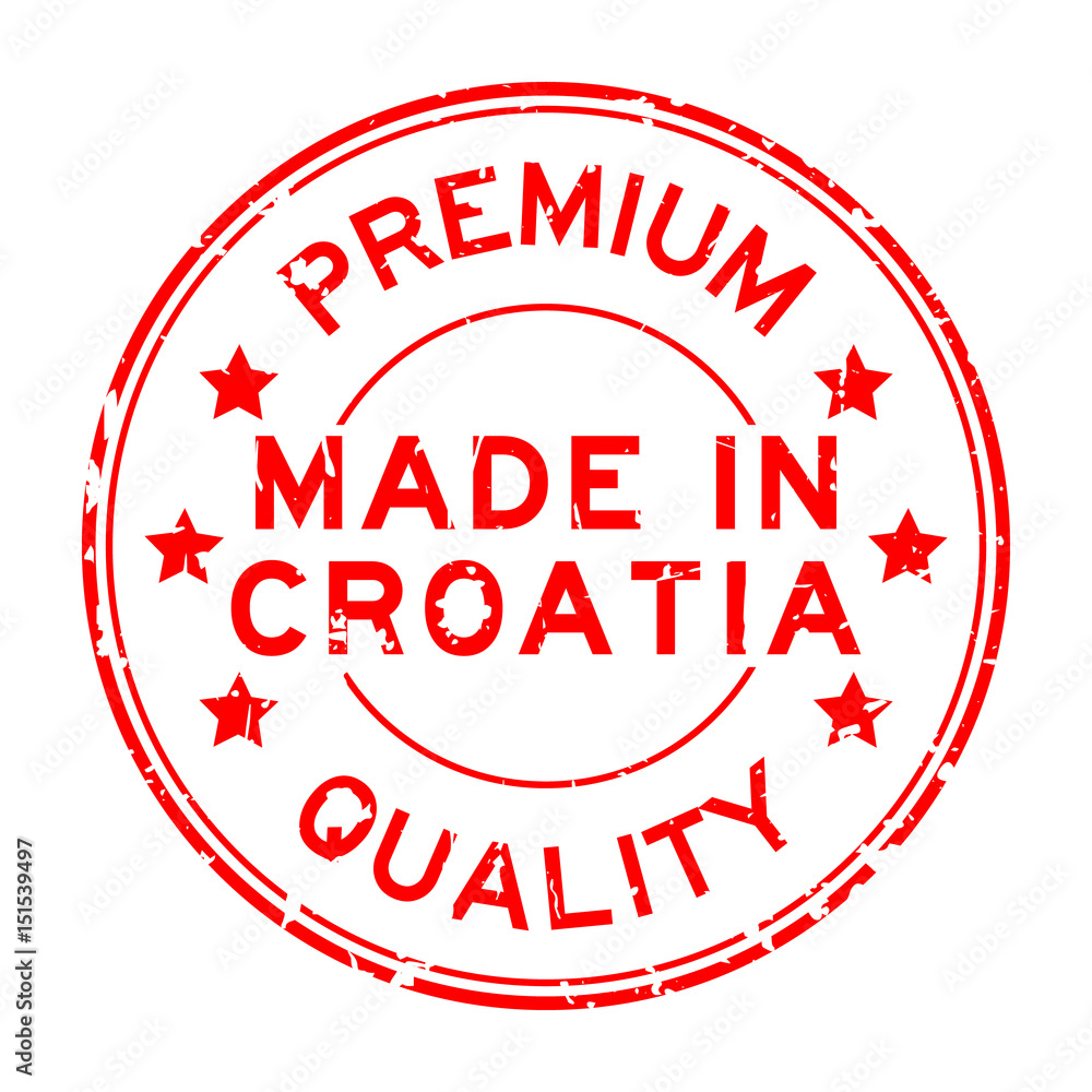 Grunge red premium quality made in Croatia round rubber seal stamp