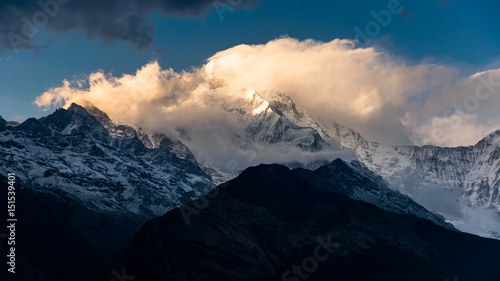 Many cloud on the mountain at Nepal