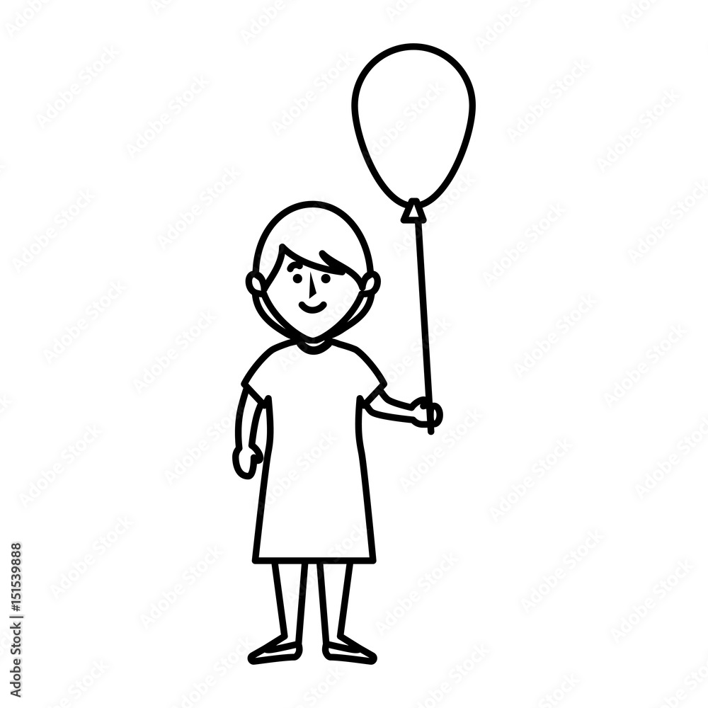 cute little girl character with balloons air vector illustration design cute little girl character with balloons air vector illustration design