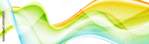 Colorful blurred waves, abstract vector banner, web header design template