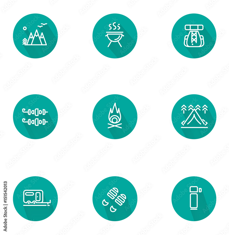 Travel icon set.
Set of vector flat icons. Travel icon set.
Set of vector flat icons.
