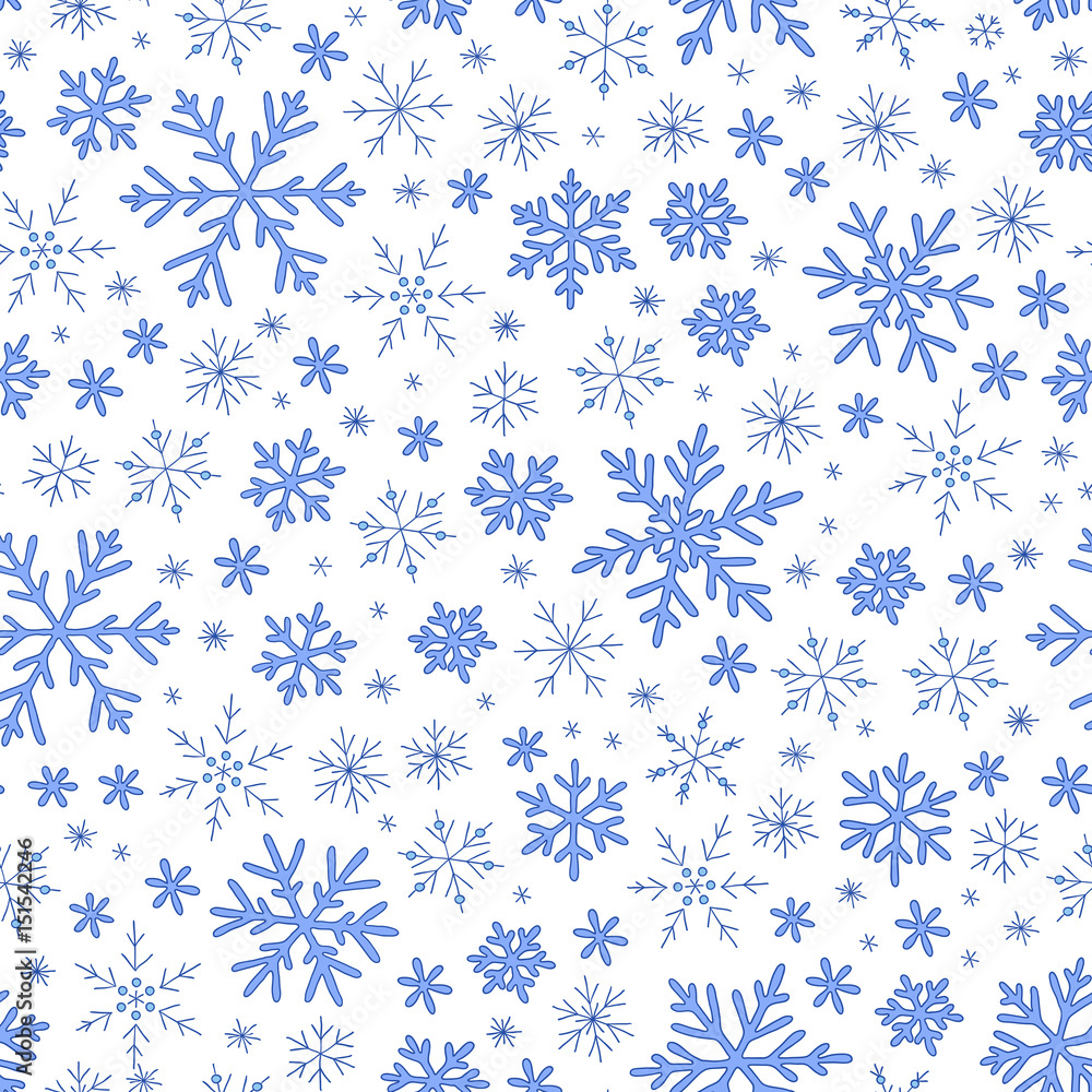 Seamless blue pattern with snowflakes Seamless blue pattern with snowflakes