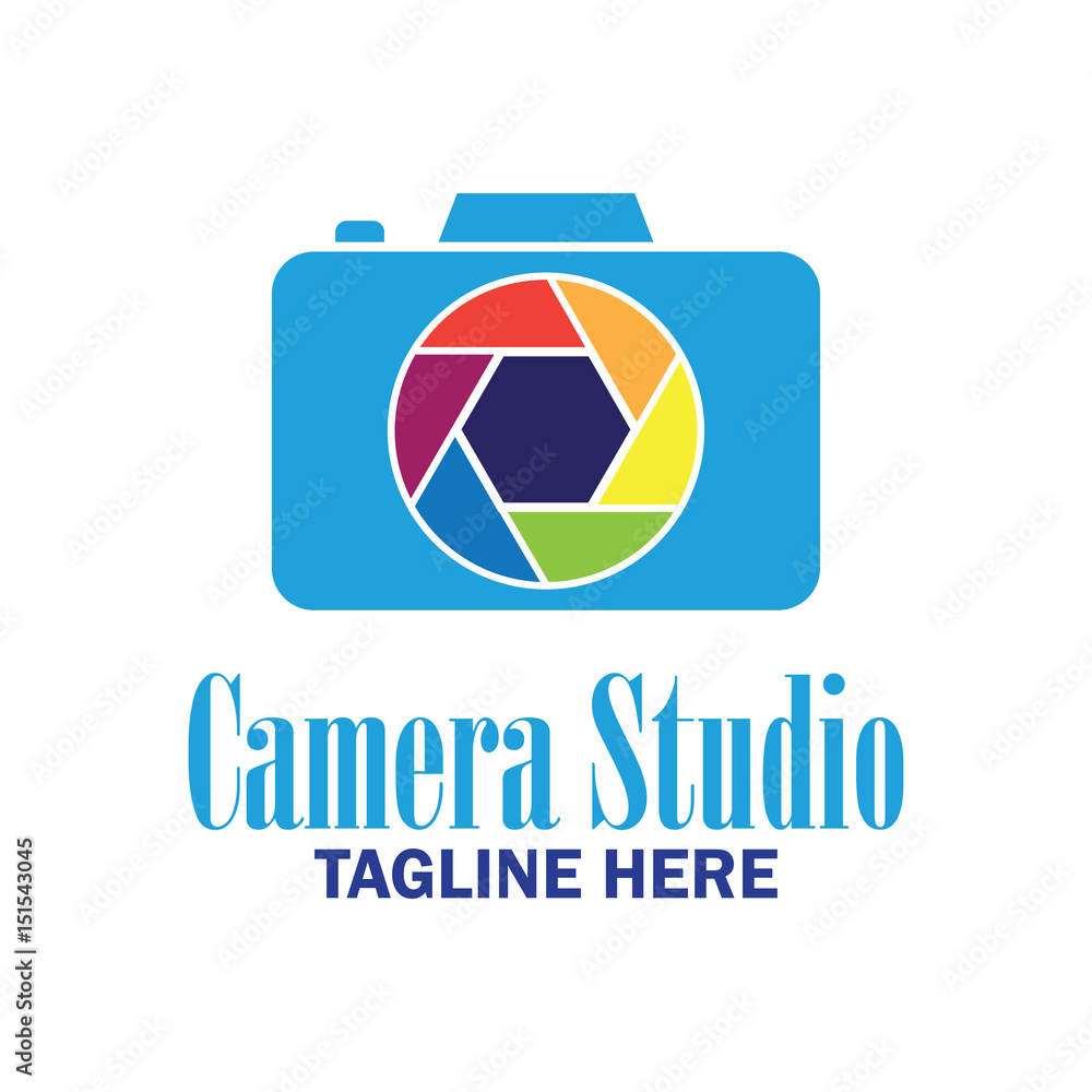 camera studio, shutter, camera store logo with text space for your slogan / tagline, vector illustration camera studio, shutter, camera store logo with text space for your slogan / tagline, vector illustration