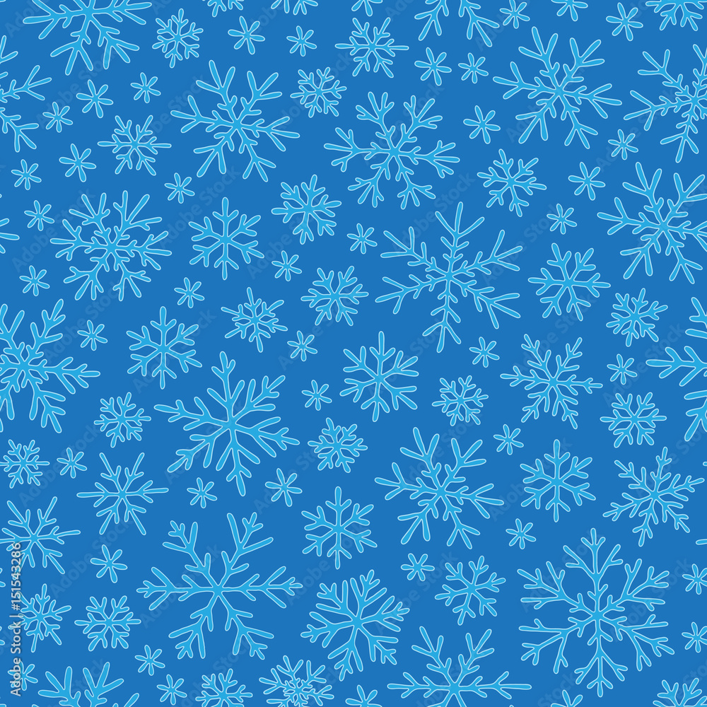 Christmas seamless doodle pattern with snowflakes Christmas seamless doodle pattern with snowflakes