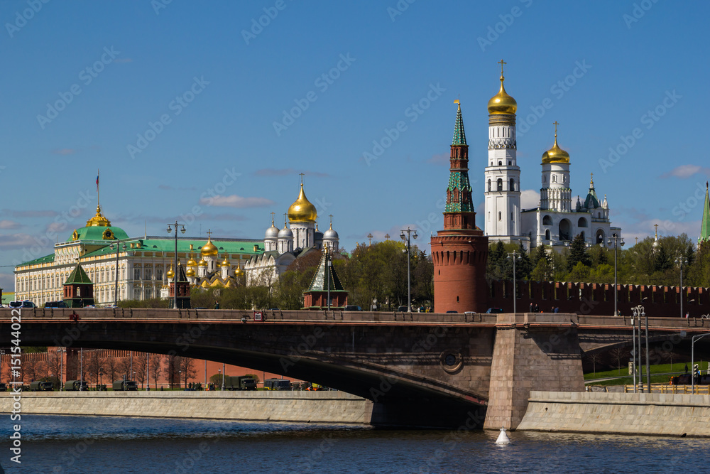 View of the Kremlin from the embankment. View of the Kremlin from the embankment.