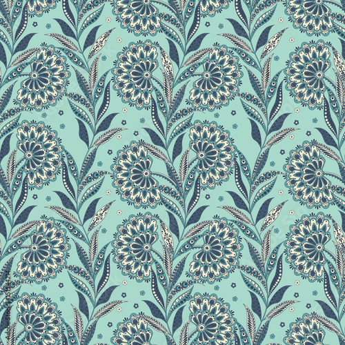 Striped floral seamless pattern in indian style
