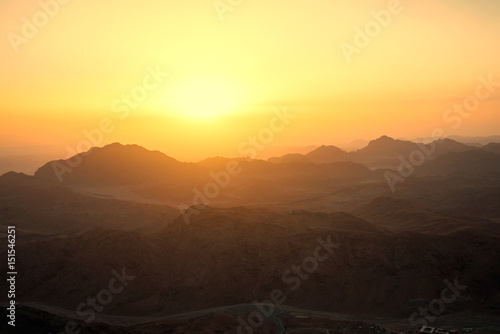 beautiful mountain landscape at sunrise © badahos