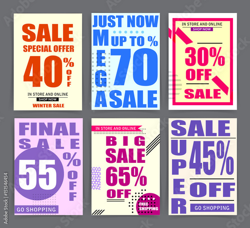 Wallpaper Mural Sale banner templates, posters, email and newsletter designs. Set of season sale templates Torontodigital.ca