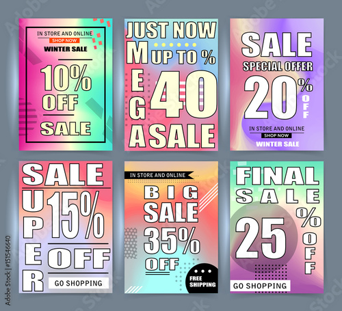 Sale banner templates, posters, email and newsletter designs. Set of season sale templates