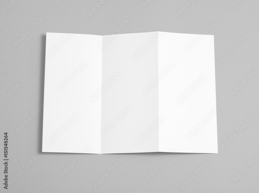 Blank folding page booklet on grey background. Blank folding page booklet on grey background.