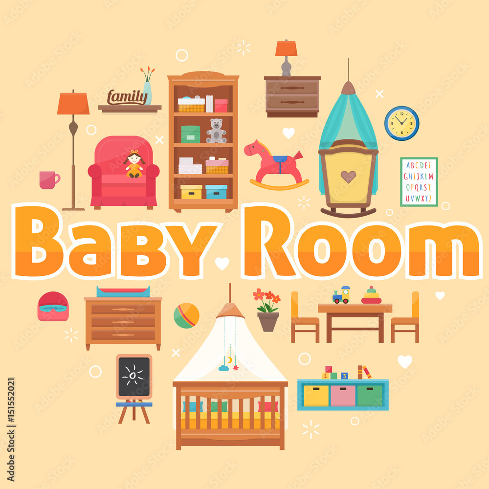 Baby room with furniture. Baby room with furniture.