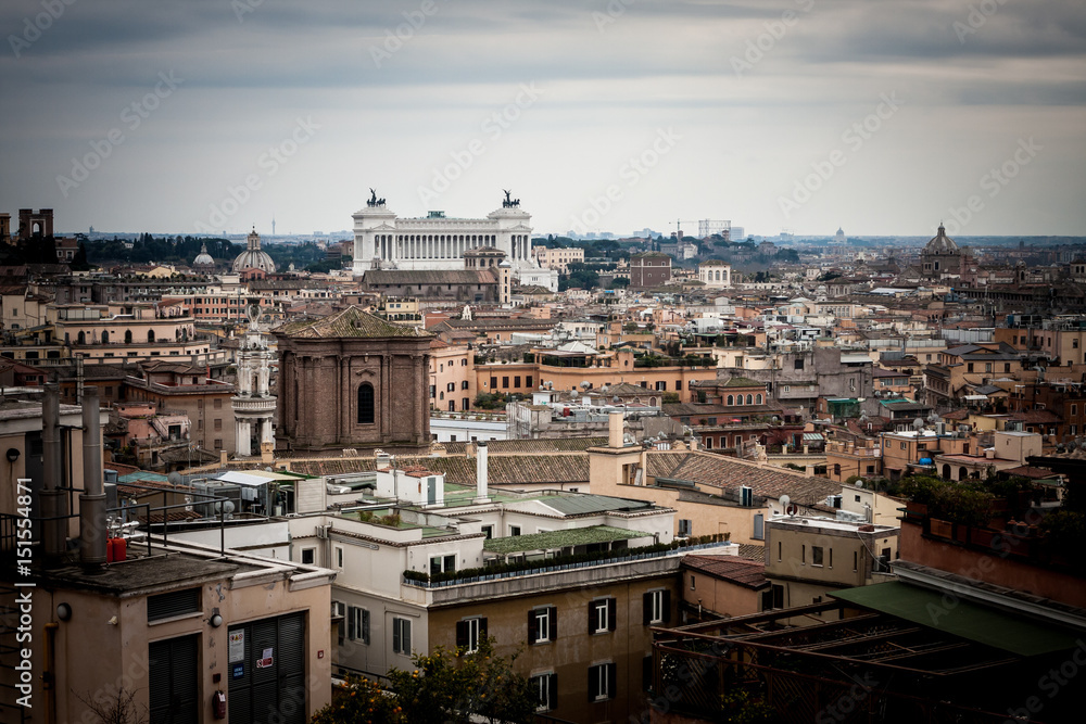 Rome city landscape in dusk light Rome city landscape in dusk light