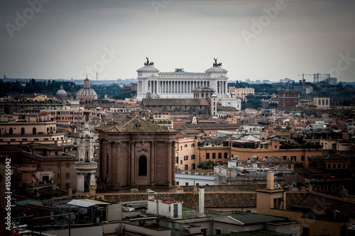Rome city landscape in dusk light