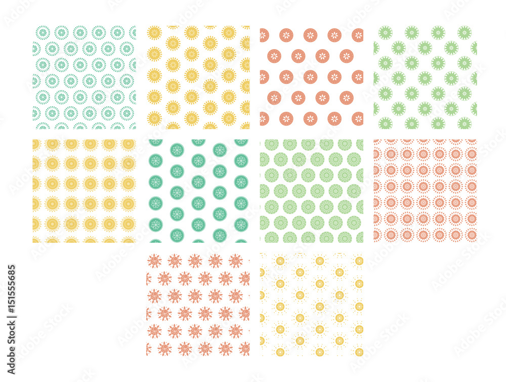 Vector image of floral patterns against white background Vector image of floral patterns against white background