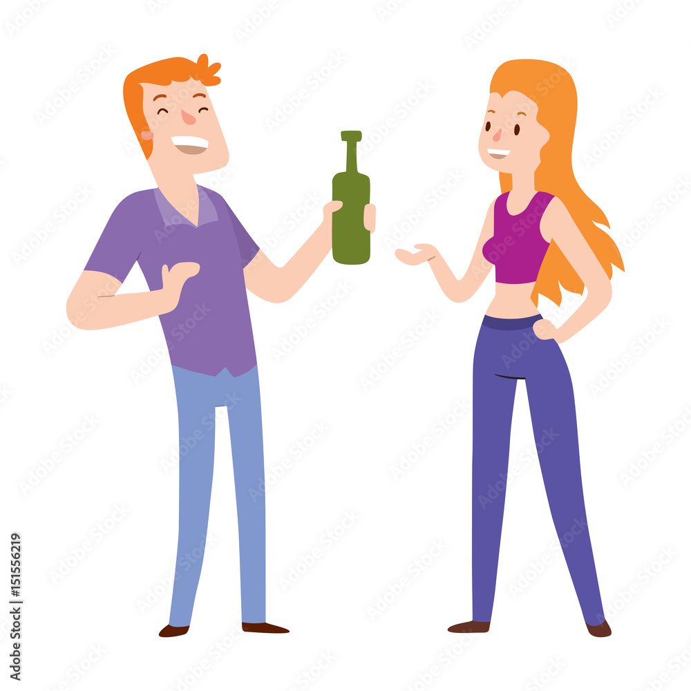 People happy couple cartoon relationship characters lifestyle vector illustration relaxed friends. People happy couple cartoon relationship characters lifestyle vector illustration relaxed friends.