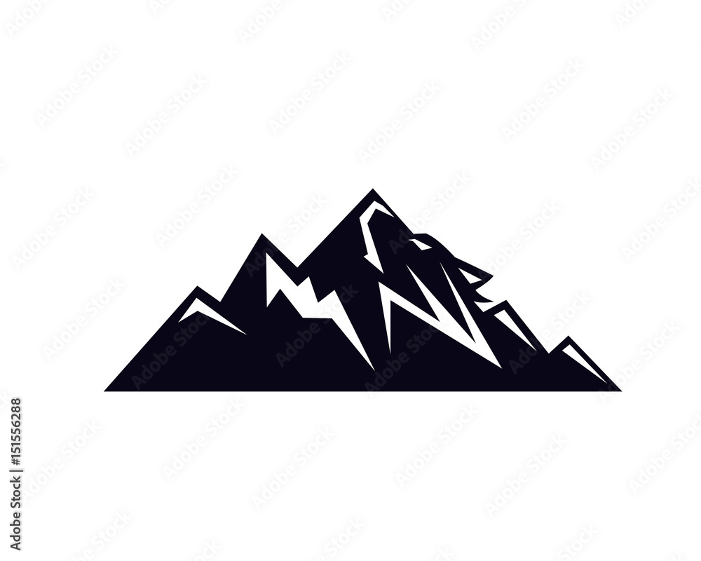 Modern Outdoor Adventure Logo - Abstract Shape Mountain Modern Outdoor Adventure Logo - Abstract Shape Mountain