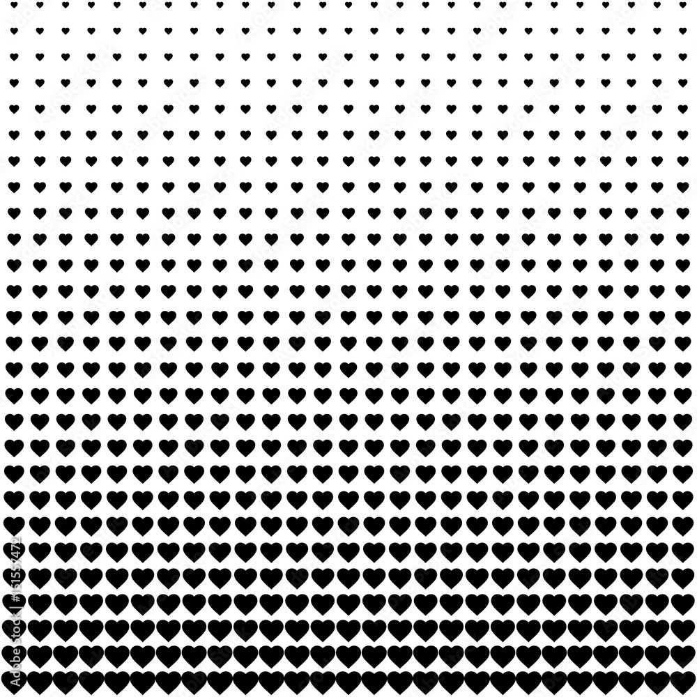 Heart shape half tone pattern background
