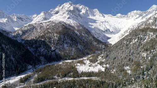 Aerial 4K - Chiareggio - Valmalenco (IT) - Vista aerea panoramica di Pian del Lupo e Val Sissone photo