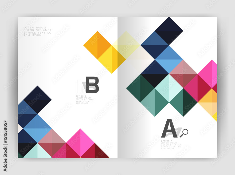 Modern minimalistic geometrical square business leaflet template Modern minimalistic geometrical square business leaflet template