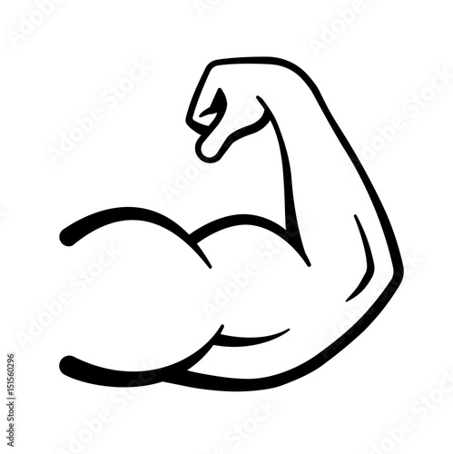 Strong power icon, muscle arms, bodybuilding icon - stock vector.